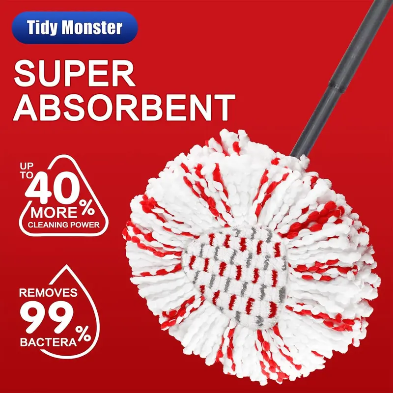 🔥Limited TimePromotion 50% OFF🔥 3 Pack Spin Mop Refill Heads with Built-in Scrubber Pads