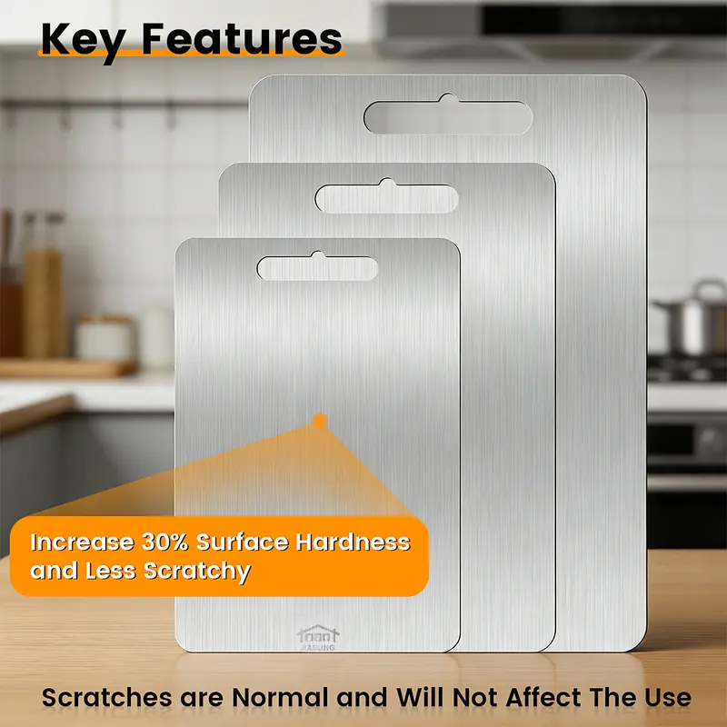 Professional Stainless Steel Chopping Board Set – Food-Grade & Heavy-Duty