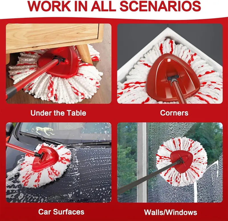 🔥Limited TimePromotion 50% OFF🔥 3 Pack Spin Mop Refill Heads with Built-in Scrubber Pads