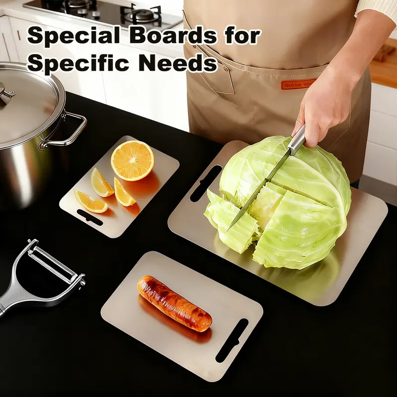 Professional Stainless Steel Chopping Board Set – Food-Grade & Heavy-Duty