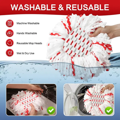🔥Limited TimePromotion 50% OFF🔥 3 Pack Spin Mop Refill Heads with Built-in Scrubber Pads