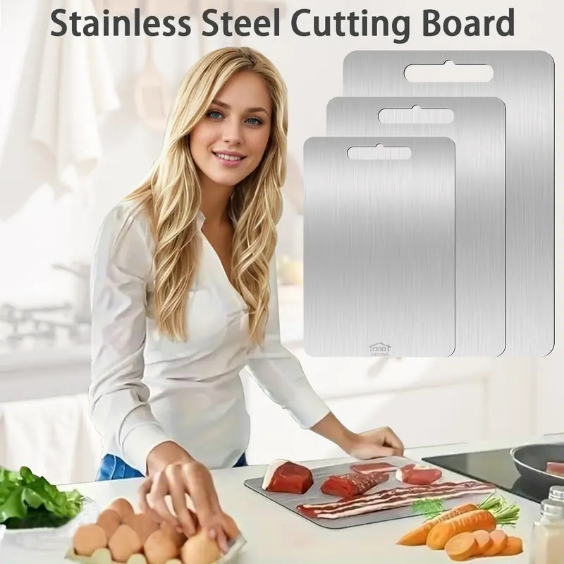 Professional Stainless Steel Chopping Board Set – Food-Grade & Heavy-Duty
