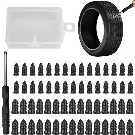🔥Limited Time Promotion 50% OFF 🔩2-Size Tire Repair Kit – 60 Rubber Nails for Quick Puncture Fixes